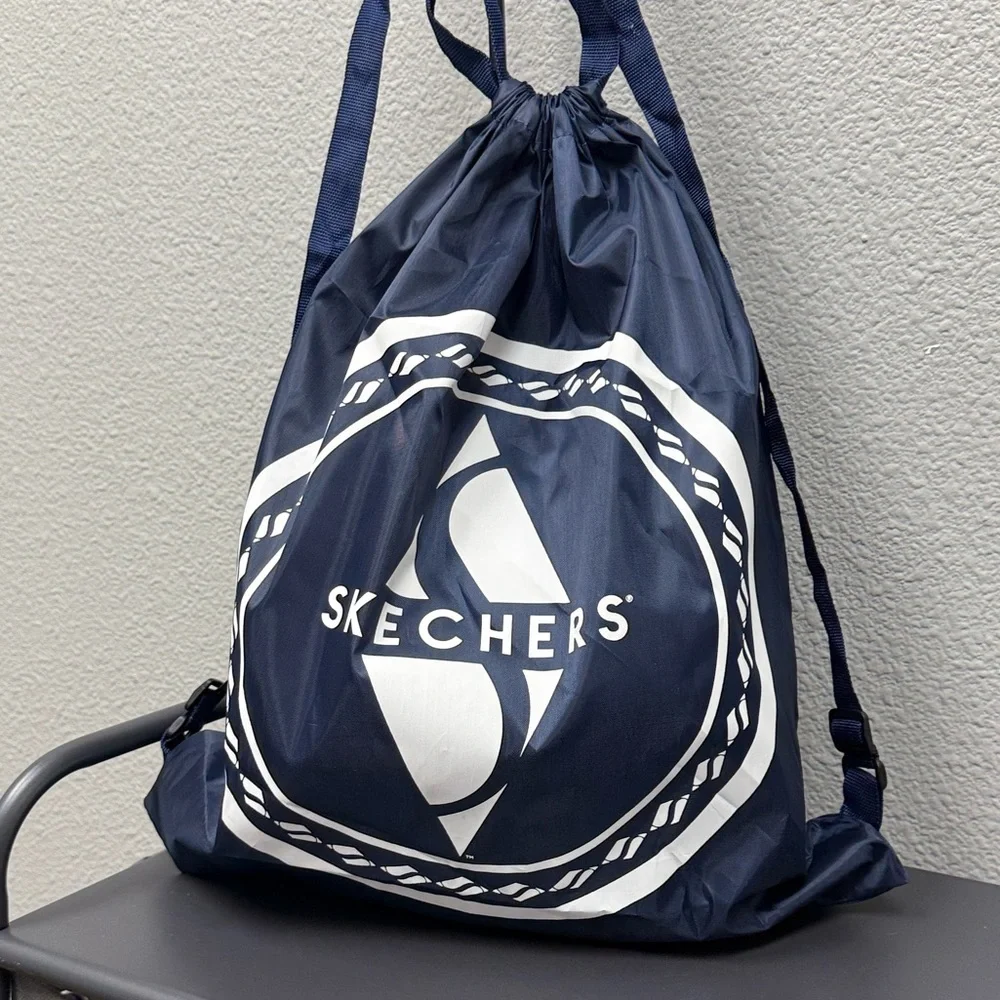 Skechers Blue and White Drawstring Bag